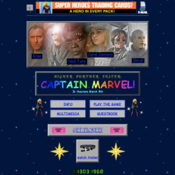 Marvel запустил сайт в стиле 90-х, чтобы прорекламировать новый фильм